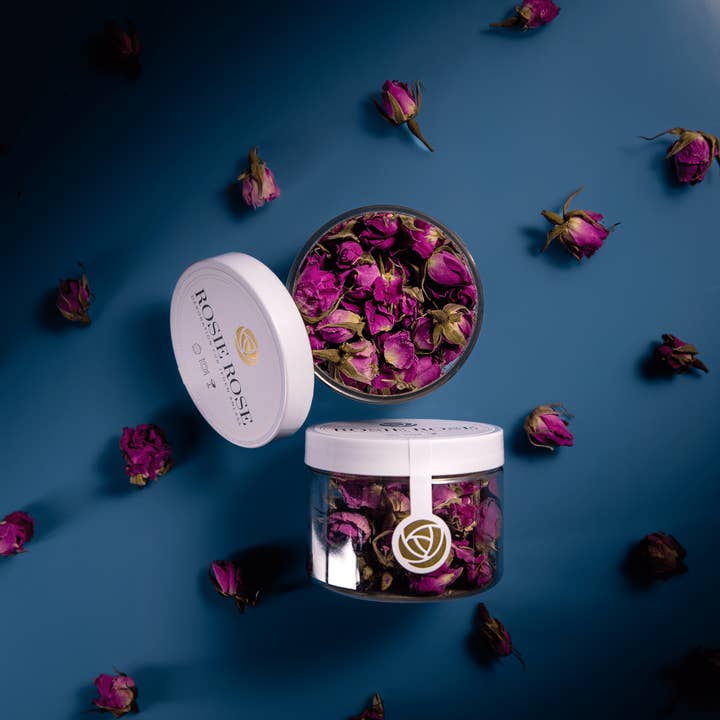 ROSIE ROSE – wholesale Torkade/pressade blommor – Damaskus rosenblad/blad 20g & 10g | ätliga rosor