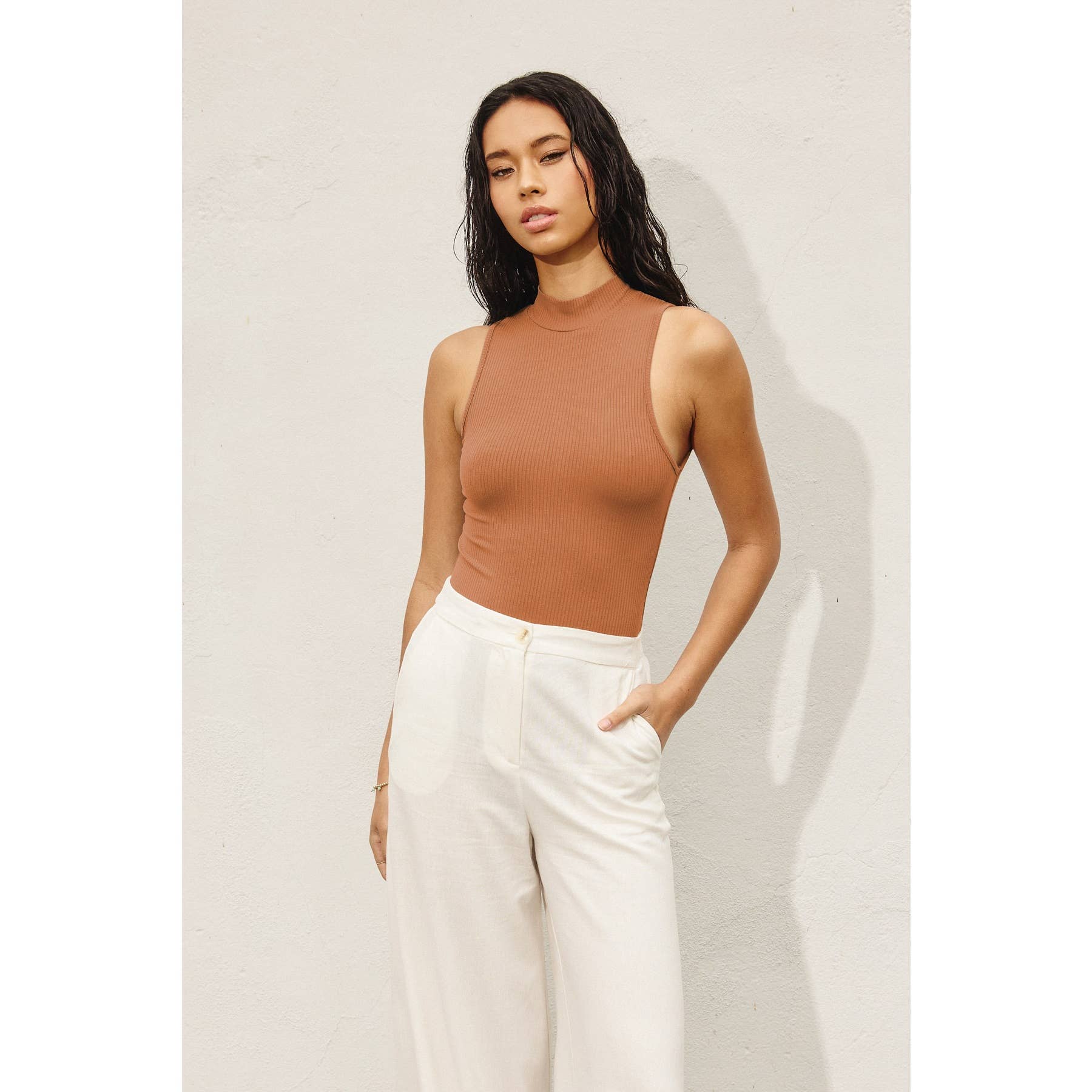 Dress Forum - Wholesale Bodysuit - Women's - FT6823 Mock Neck Tank Bodysuit16