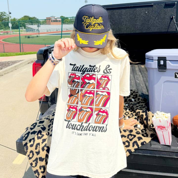 Tailgates & Touchdowns Tee for wholesale by Poppy & Pine