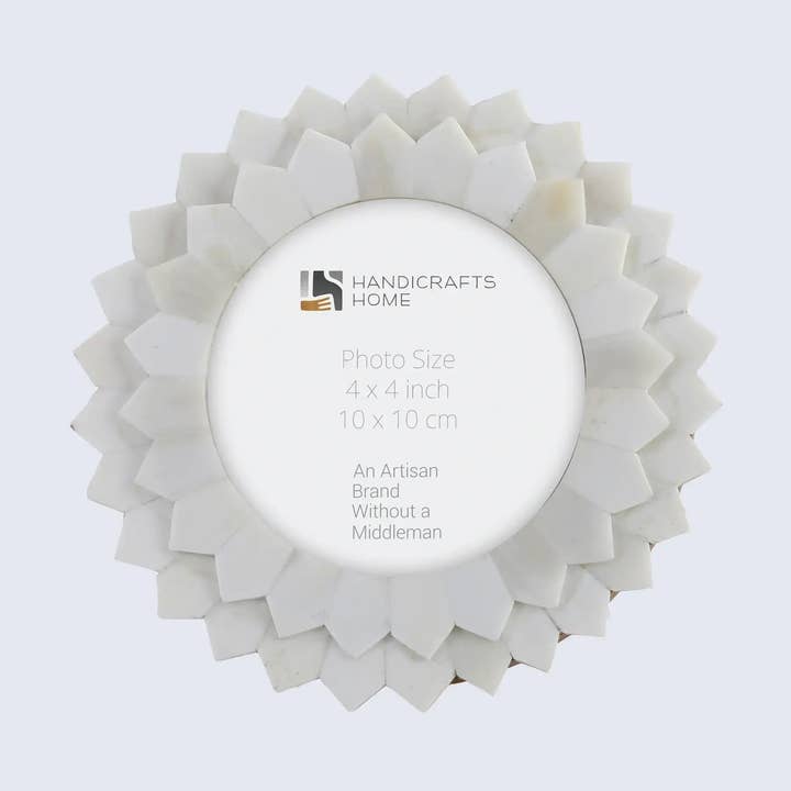 Dekorativ Rund Fotoram Handgjord Palatsglans 4x4 för wholesale av Handicrafts Home