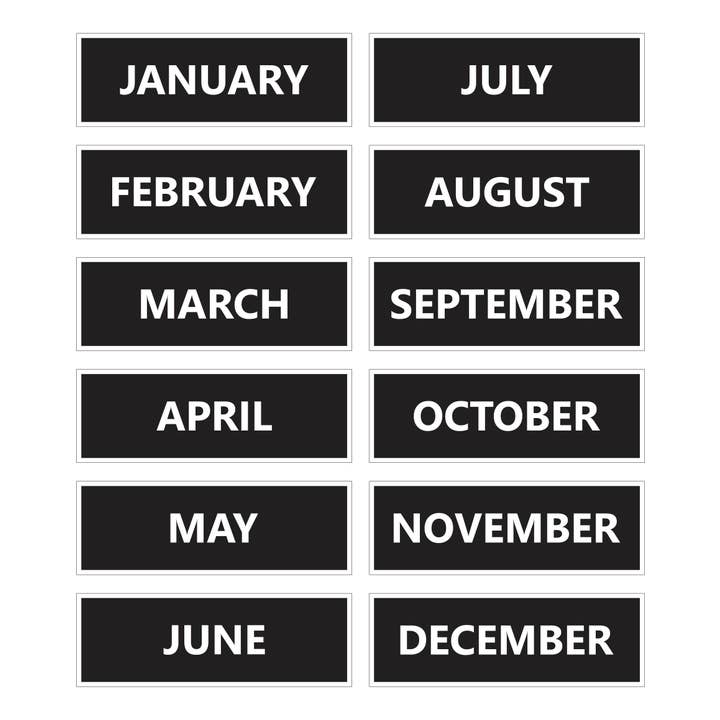 DCM Solutions - Wholesale Magnet - Calendar Month Magnets (Non-Abbreviated)