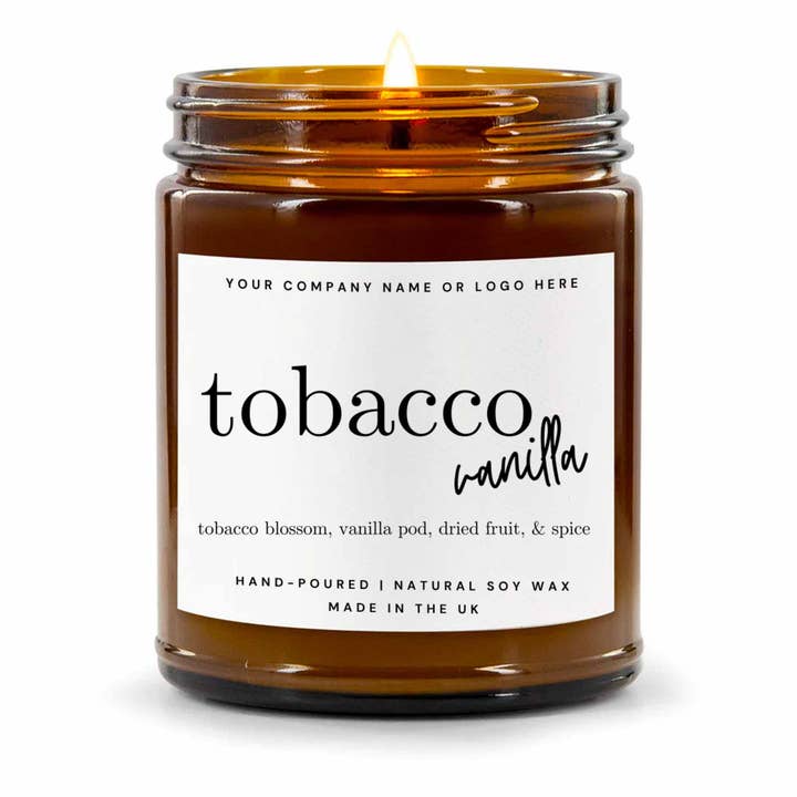 Candle Drop – wholesale Jar/filled candle – Label Style 2 | Wholesale White Label Soy Candle | Amber Jar5