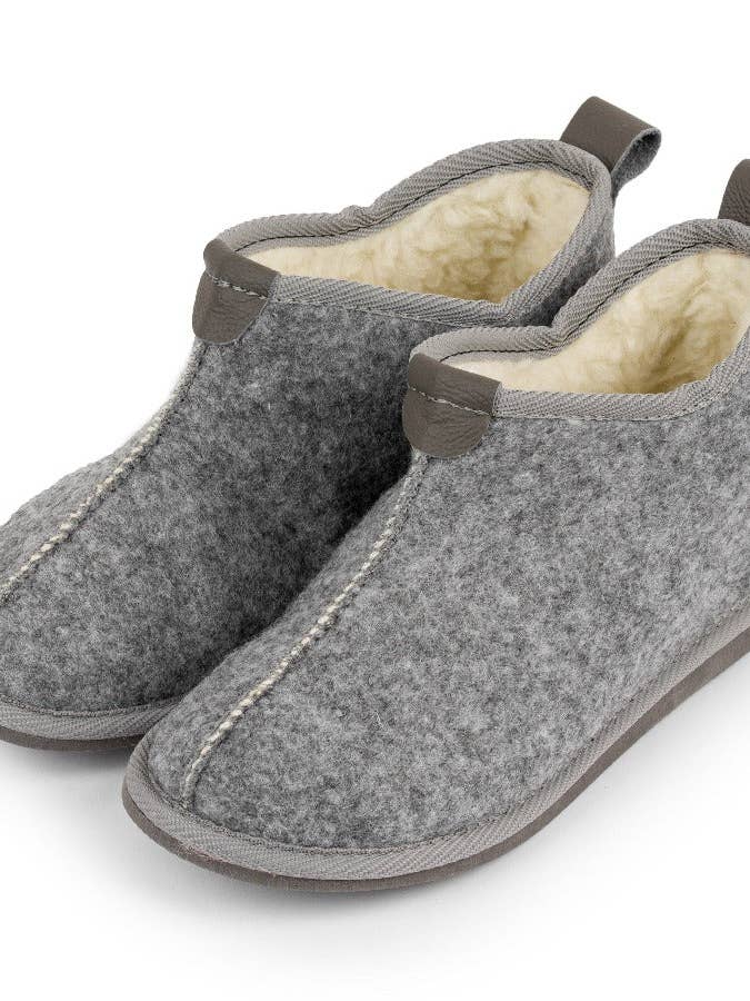 Short Grey Felt Wool Slipper Boots for wholesale by ONAIE