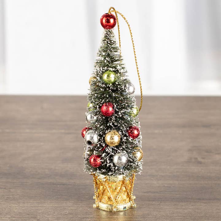 11,4 cm flaskeformet juletræsornament med trommebase for engroshandel hos Factory Direct Craft