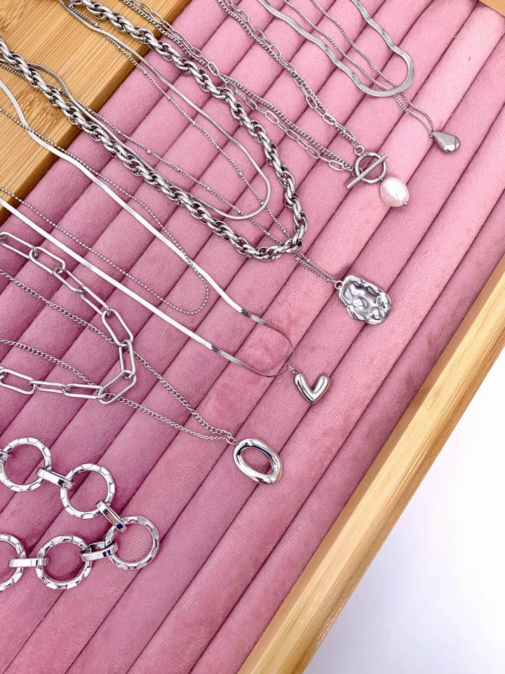 SET62 stainless steel necklace set for wholesale by BYREN | ÉLINE L'ATELIER