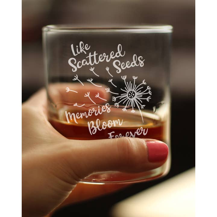 bevvee - Wholesale Cocktail/Liquor Glass - Scattered Seeds Dandelion - Whiskey Rocks Glass - Sympathy2