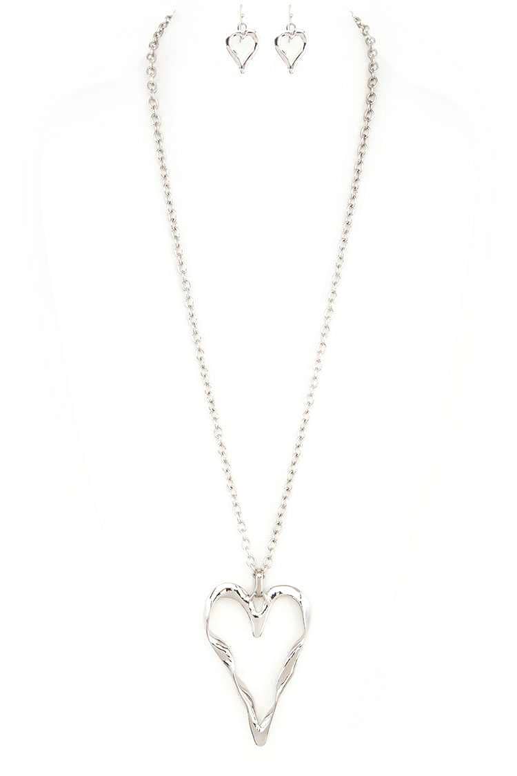 LA Jewelry Plaza - Wholesale Jewelry Set - Open Heart Pendant Necklace Set3