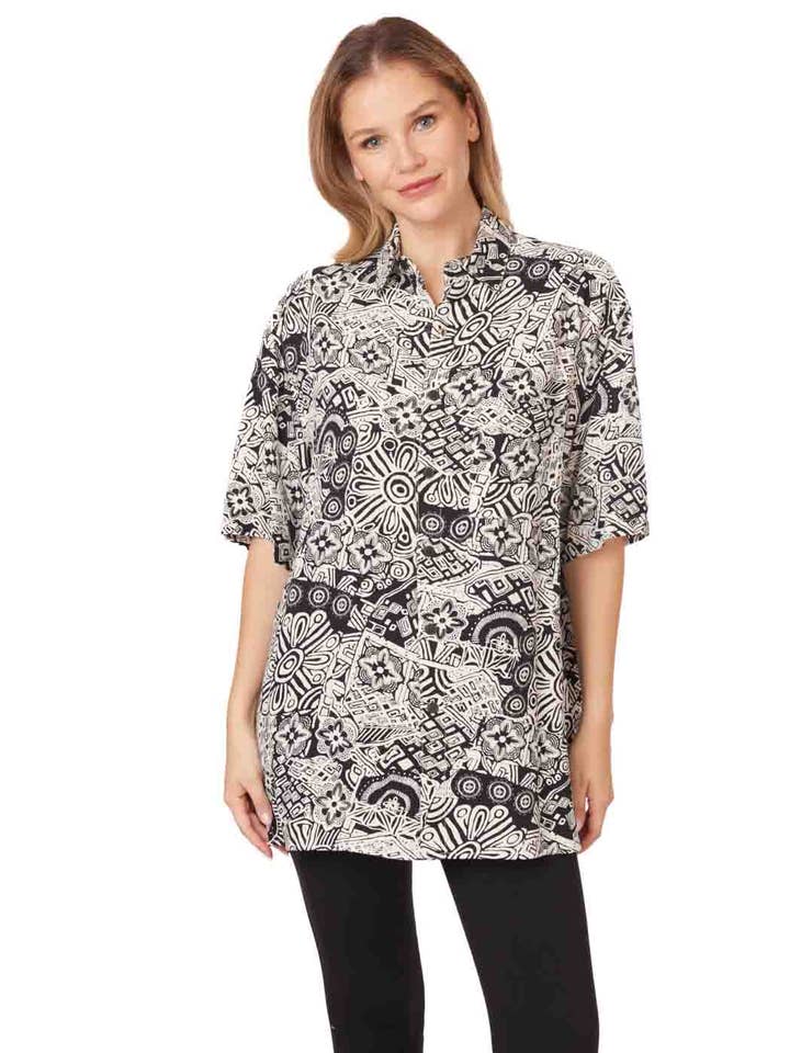 Tianello TENCEL™ Men's\Womens "Zimbabwe" S.S. "Camp" Shirt - Unisex- size-XS for wholesale by Tianello