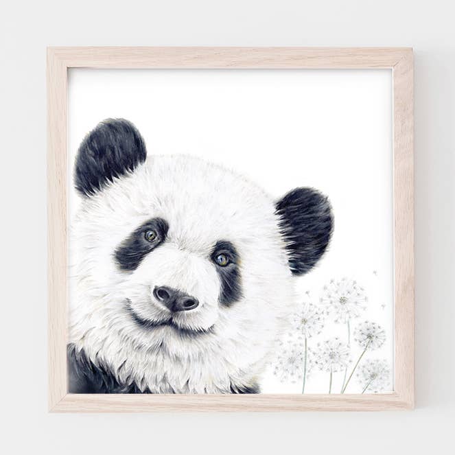 Fine Art Print: Panda "Bo" Pickaboo for wholesale by Popcorn Blue