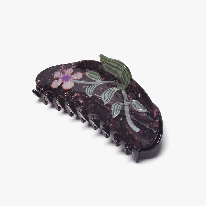 WINONA IRENE - Venta al por mayor Horquilla para el pelo - Mujer - Garra de pelo grande con forma de flor de beleño morado para mujer