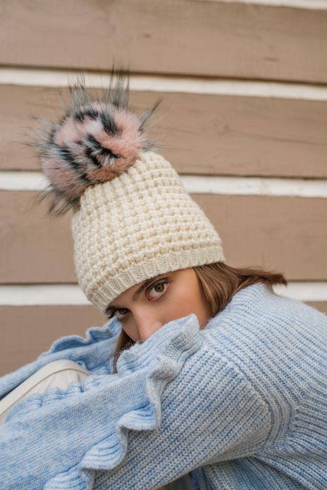 Kyi Kyi - Wholesale Beanie - Women's - Classic Fur - Multi Color Pom26