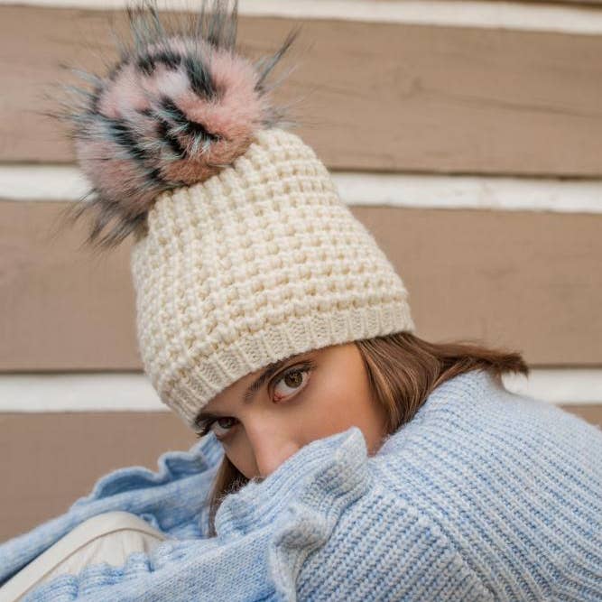 Kyi Kyi - Wholesale Beanie - Women's - Classic Fur - Multi Color Pom26