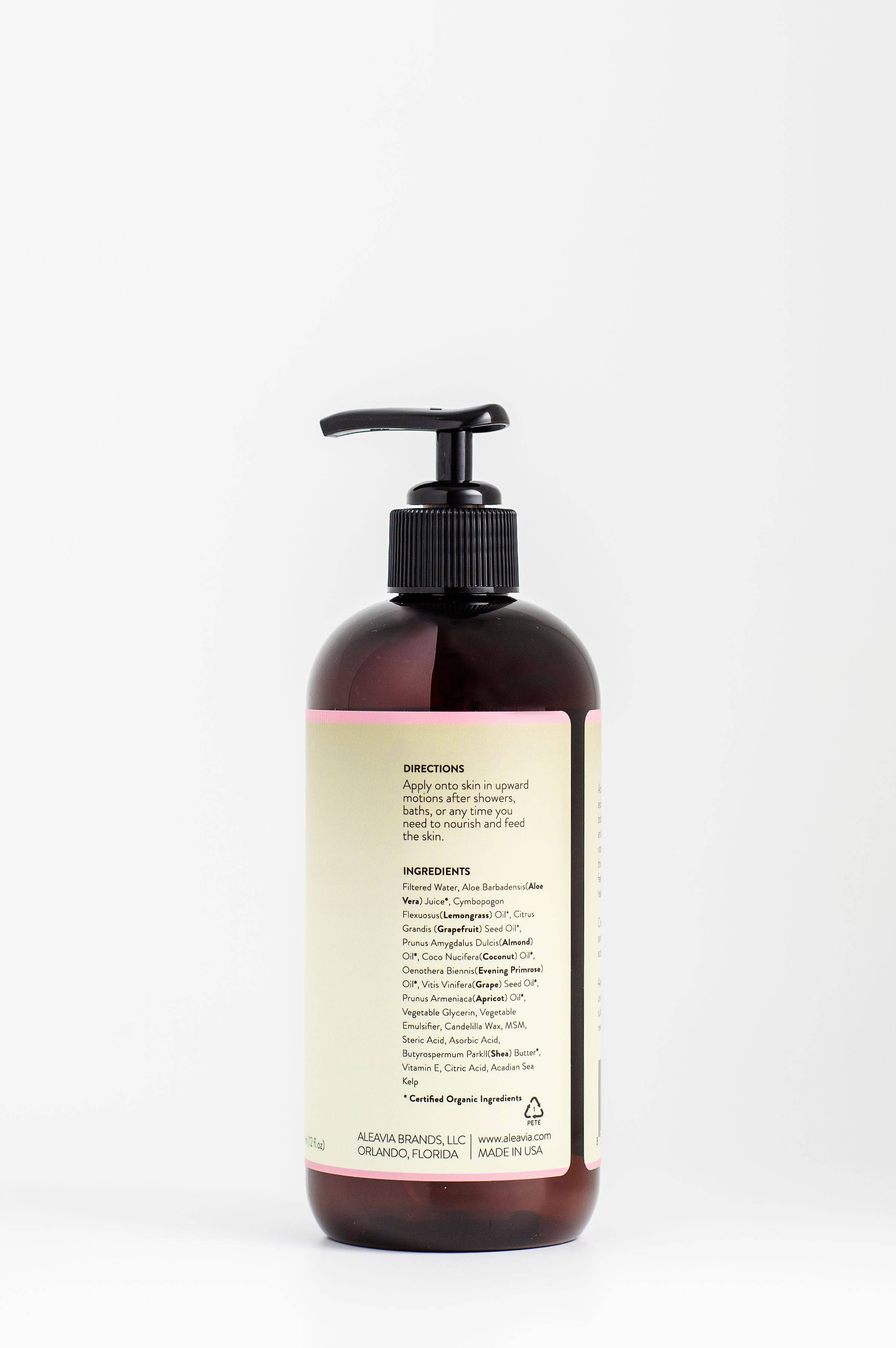 Aleavia - Wholesale Body Cream/Lotion - Aleavia Grapefruit Lemongrass Prebiotic Body Lotion | Lemongrass Lotion2