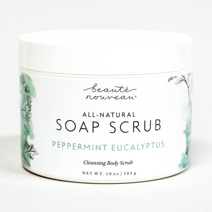 Peppermint Eucalyptus Soap Scrub | Cleansing Body Exfoliator for wholesale by Beaute Nouveau