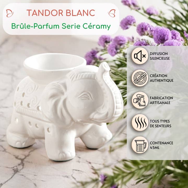 Zen'Arome - Wholesale Oil Warmer - Ceramy series perfume burner - Tandor blanc