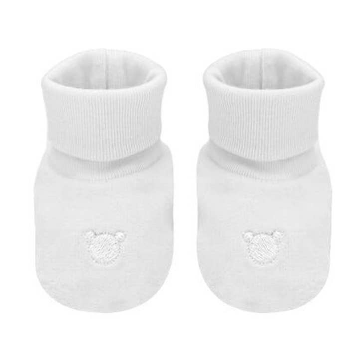 Bottines en velours avec logo, blanches pour la vente par Tecomoabesos