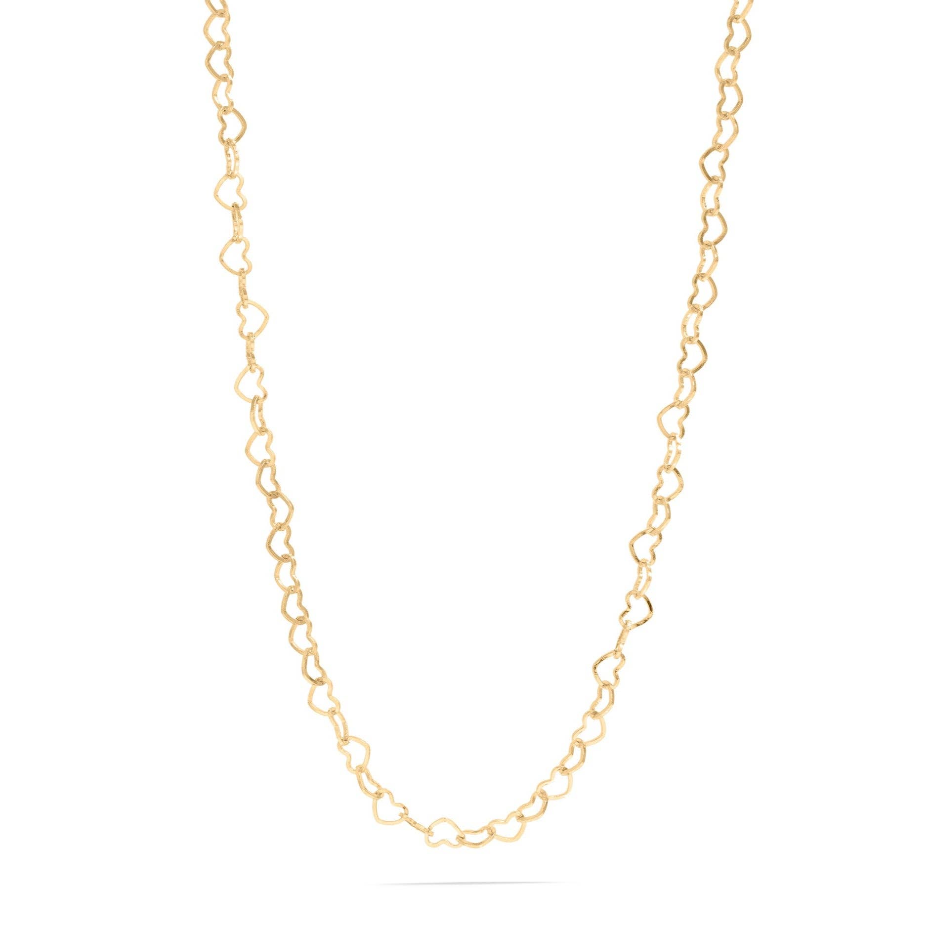 WJW - Wholesale Link & Chain Necklace - 18K Gold PVD Stainless Steel Linked Heart Chain Necklace13