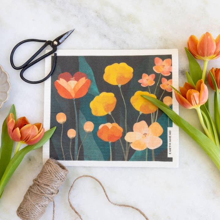 Earth Ahead - Wholesale Dishcloth - Swedish Dishcloth - Poppy Fields