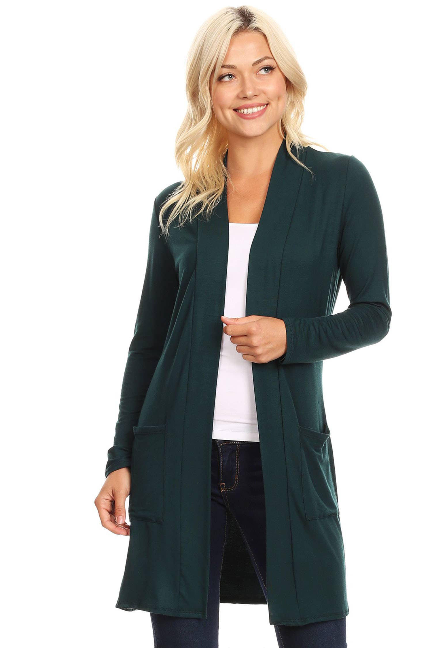 MOA COLLECTION - Wholesale Cardigan - Women's - Women's Casual Basic Solid Cardigan8