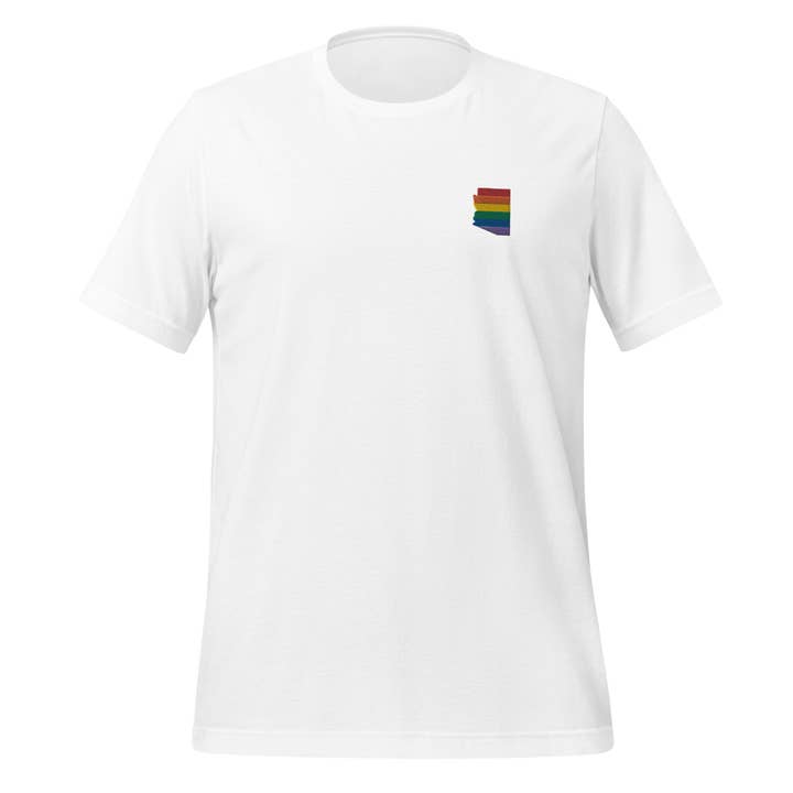 Arizona Rainbow Embroidered Unisex T-Shirt for wholesale by Gay Pride Apparel