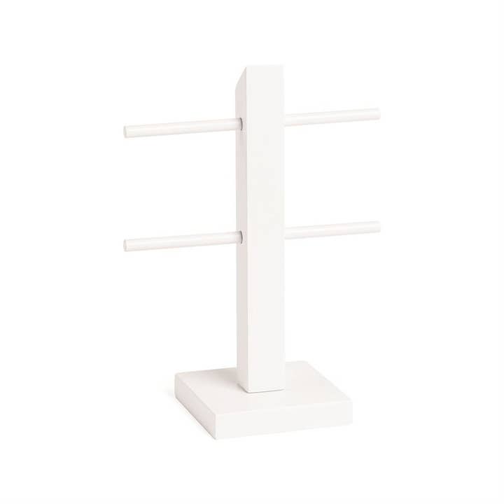 2-Tier Wooden Bracelet Display - White for wholesale on Faire