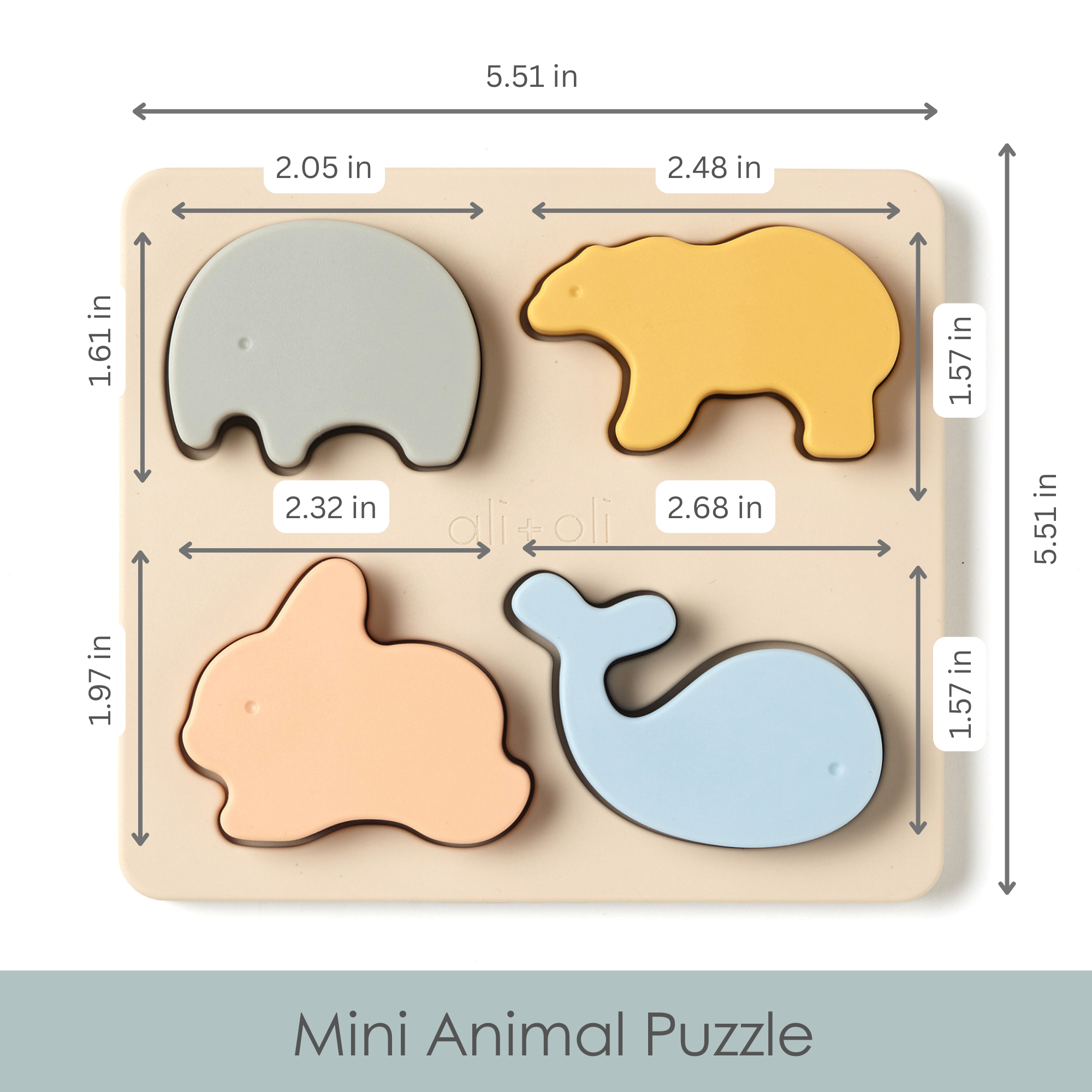 Ali+Oli - Wholesale Puzzle - Kids - Baby Soft Silicone Mini-Animal Puzzle (4pc) Toys for Toddler2