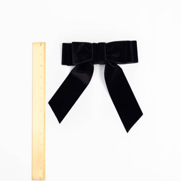 Grace & Grandeur - Wholesale Hair Bow - Women's - Luxe Velvet Oversized Hair Bow Barrette | Grace Bow5