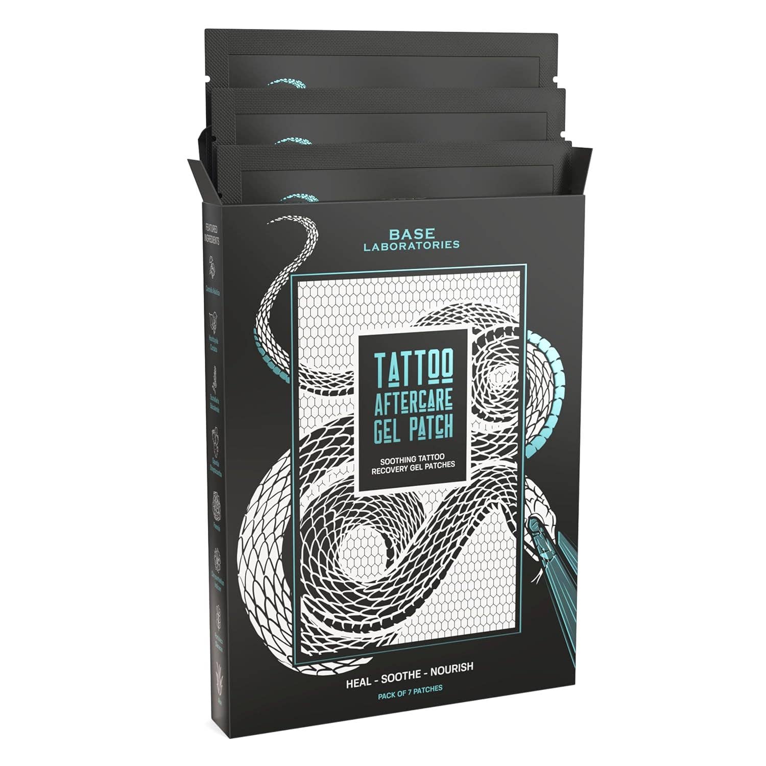 Base Laboratories – Großhandel Tattoo-Salbe/-Pflege – Tattoo-Nachsorge-Gelpflaster für Heilung & Feuchtigkeit - 7 Stück6