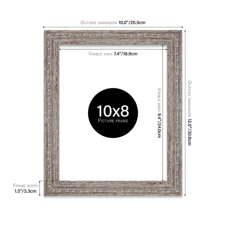 10x8 Walnut Ornate Picture Frame 10"x8" for wholesale on Faire1