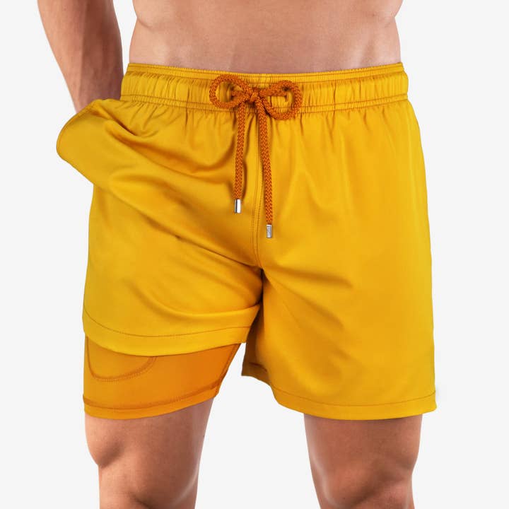 Men’s Premium Compression-Lined Hybrid Shorts – Yellowstone for wholesale by CAPELLE MIAMI