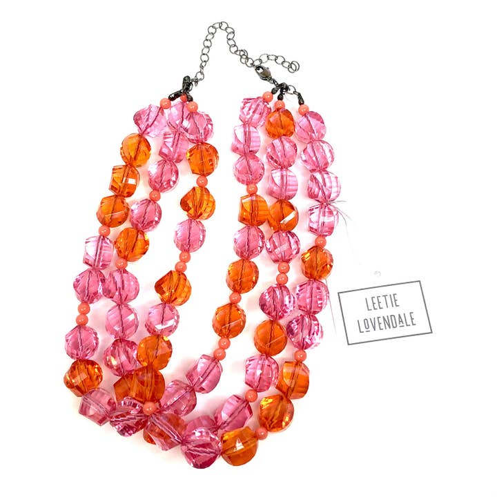 Passion Berry Faceted Morgan Necklace for wholesale by Leetie Lovendale