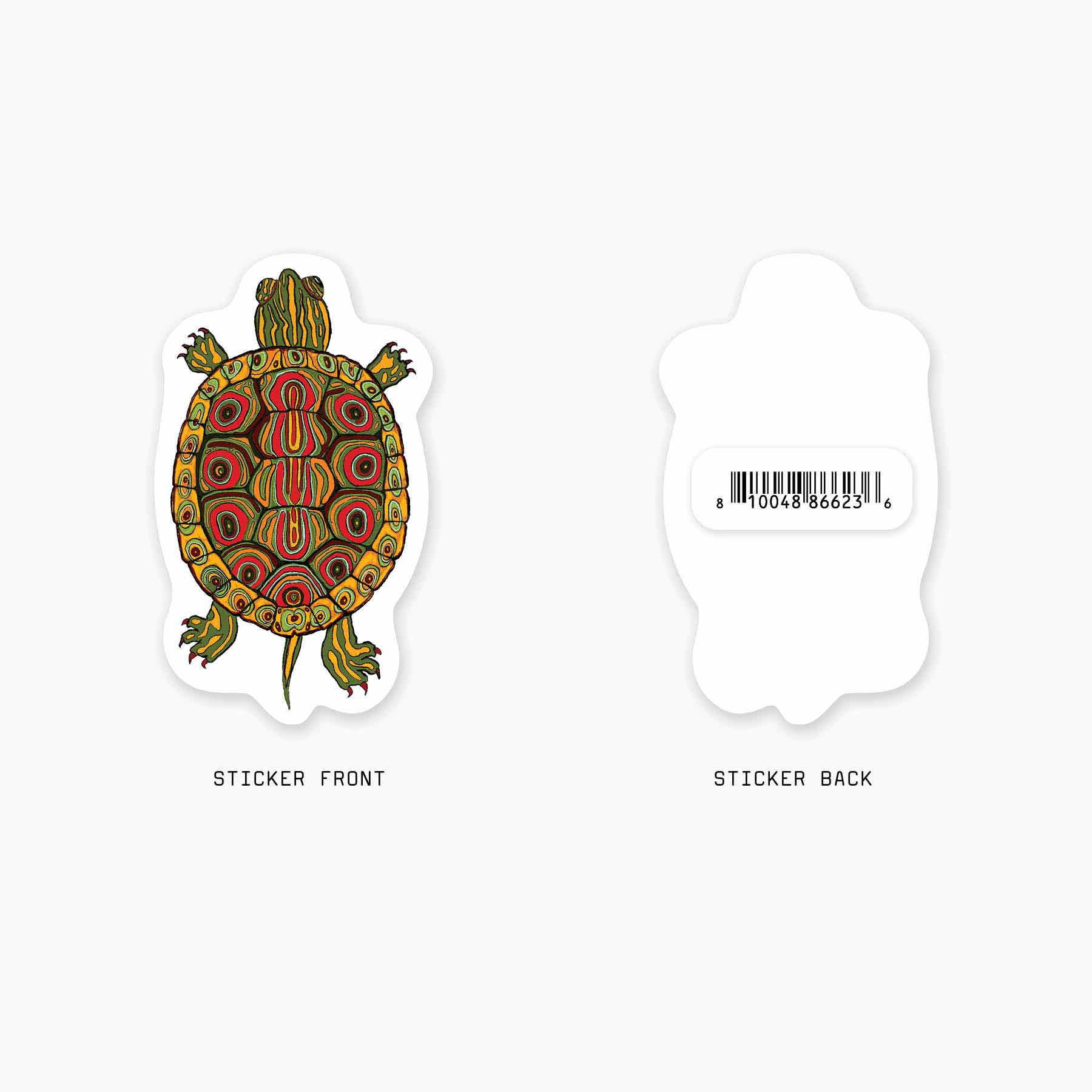 Nice Enough Stickers - Wholesale Sticker - Painted Turtle - 3" Art Sticker1