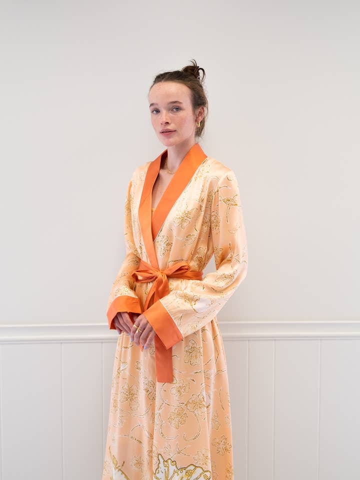 Golden Moth Luxury Bathrobe for wholesale by Sara Anderson
