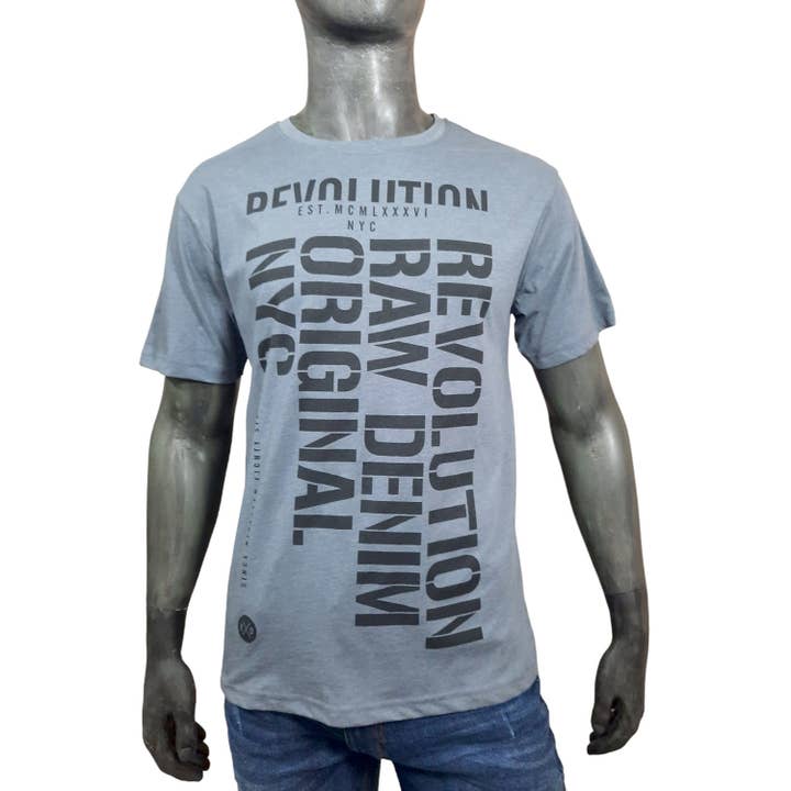 Grafisch T-shirt met ronde hals voor heren voor wholesale door Importation 1867