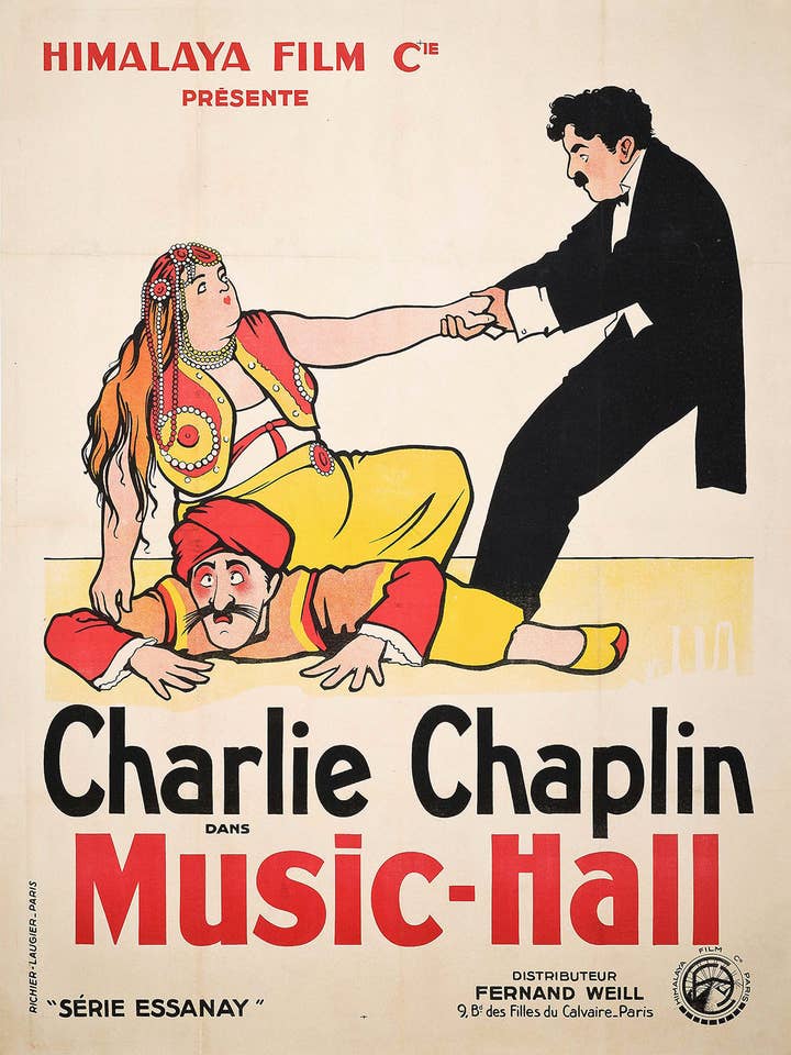 Cartaz de Filme Vintage Charlie Chaplin Music Hall (1914) por atacado de Keep Calm Collection