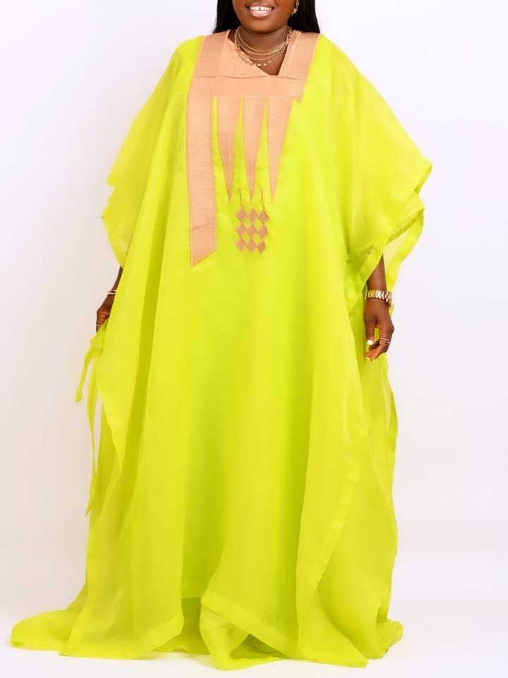 Kaftan longo Boubou neon estilo 8 por atacado de Bibiré