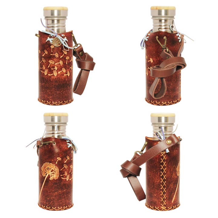 Vesica - Wholesale Water bottle - Brown - Dandelion -532ml - Deluxe Water Bottle Holder4