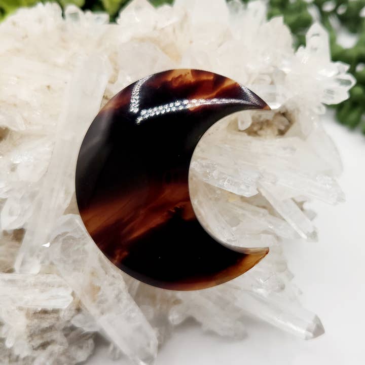 Meraki Gemstones - Wholesale Spiritual Stone/Crystal - Amber Moon Shape (Approximately 50mm) 100% Natural Amber8