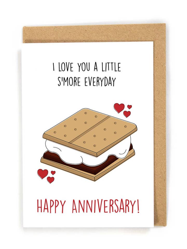 Biglietto di anniversario Smores per coniuge per la vendita all'ingrosso da parte di DensenDesign