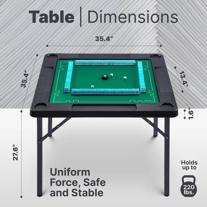Queensell - Wholesale Board Game - Dominoes Table - Folding Game Table 35 x 35 x 27 Inches