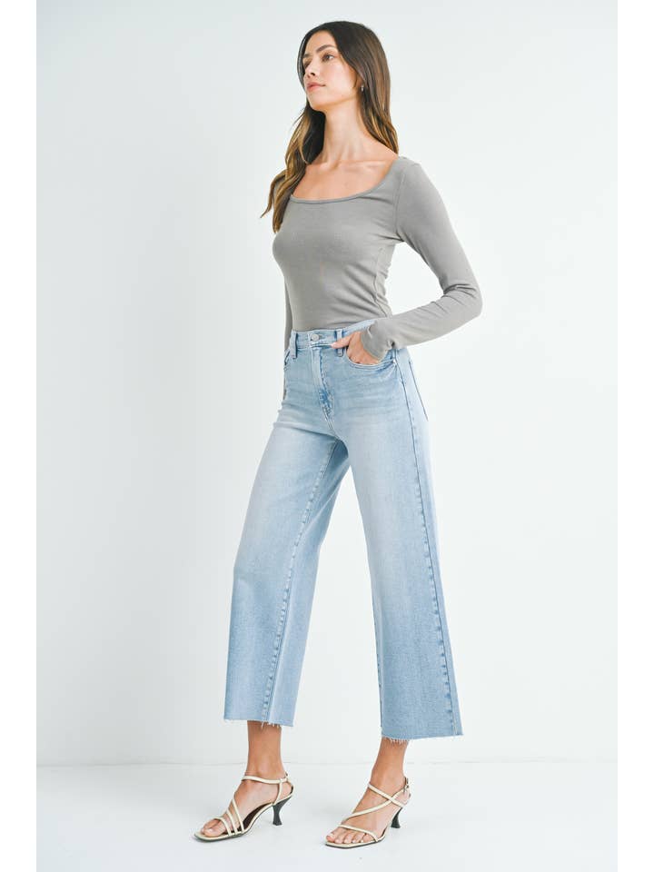 JUST BLACK DENIM - Wholesale Jeans - Women's - BP460J - LT - Scissor Cut Wide Leg