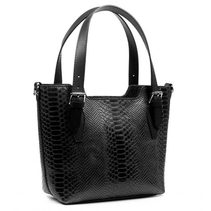 Sacola feminina Arezzo. Serpi gravado em camurça de couro genuíno por atacado de FIRENZE ARTEGIANI