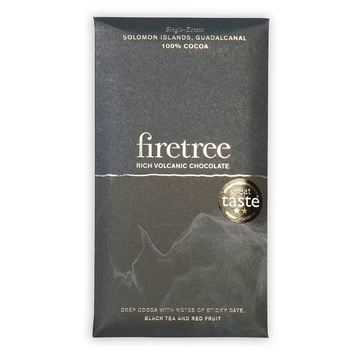Firetree Dark Solomon Island 100% (Volcanic Chocolate) for wholesale by Bar & Cocoa Chocolate