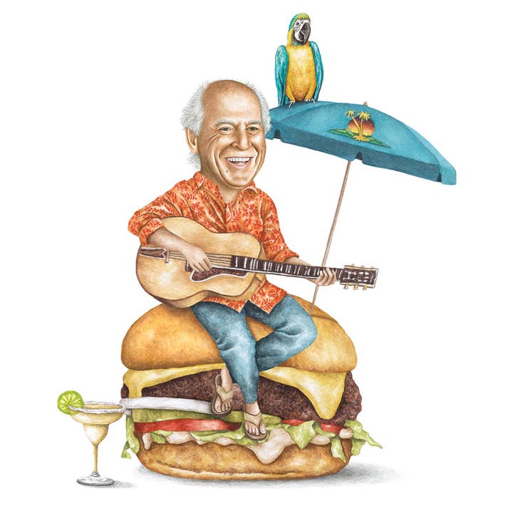 Jimmy Buffett - Watercolor Print for wholesale by Celebs on Sandwiches