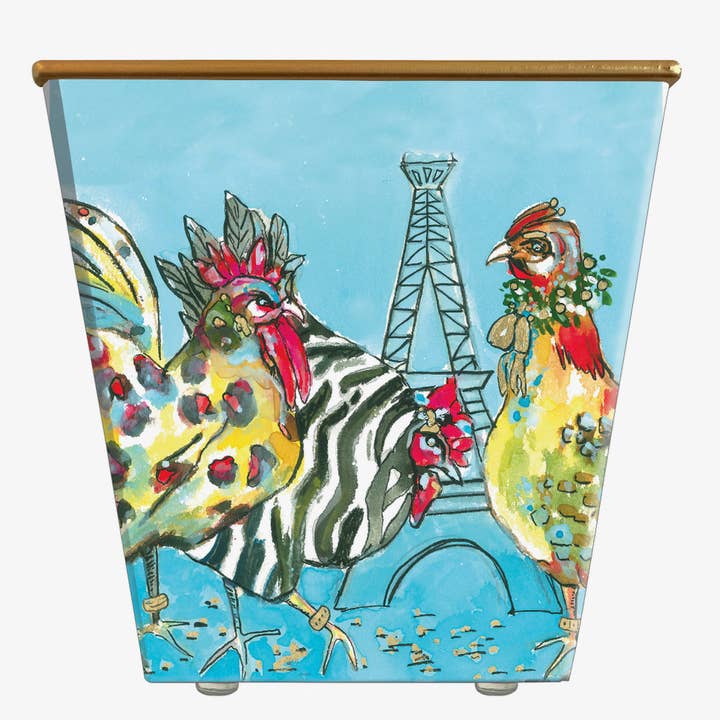 Robin Raymond French Hens Cachepot Candle for wholesale by Hedge Farm Candles and Containers