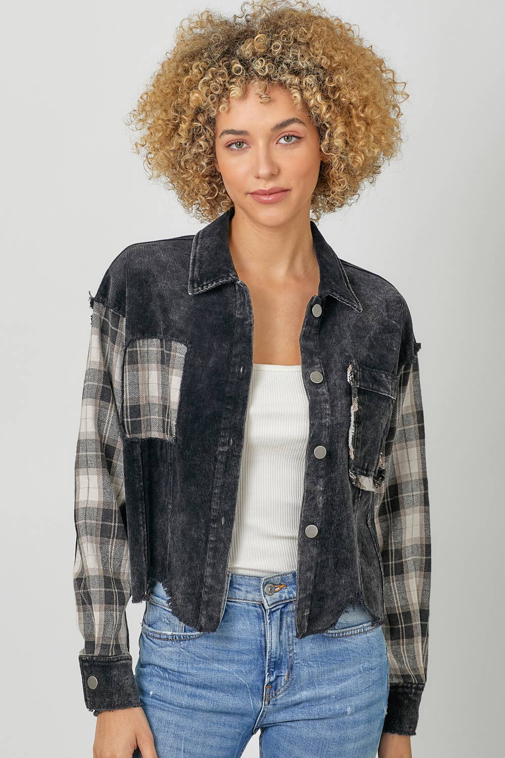 Mystree - Venta al por mayor Chaqueta - Mujer - Chaqueta de pana a cuadros 60304 7