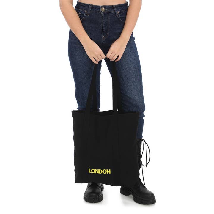 thetotebagie – wholesale Tote bag – Women's – Black Cotton Tote Bag | Large Eco-Friendly Shopper bag4