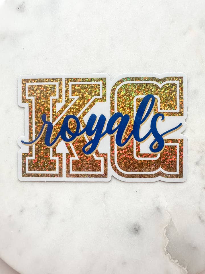 Autocollant KC Royals Glitter résistant aux intempéries pour la vente par Vandy Visuals Shop