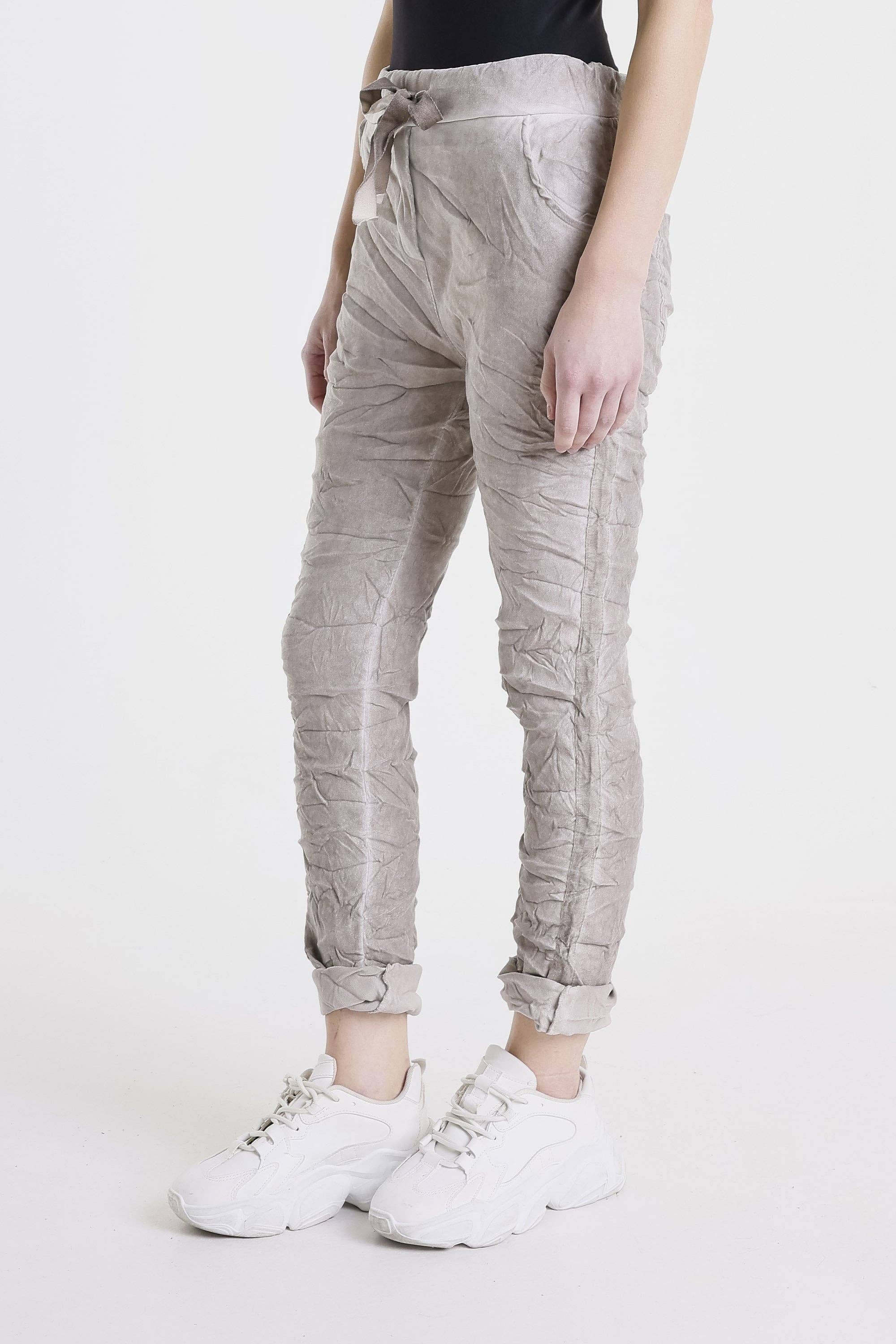 TINA Stephens Italy/Tees By Tina - Vente Pantalon – femme - Pantalon à bande tuxedo en suédine Kendyl (PL136U)2