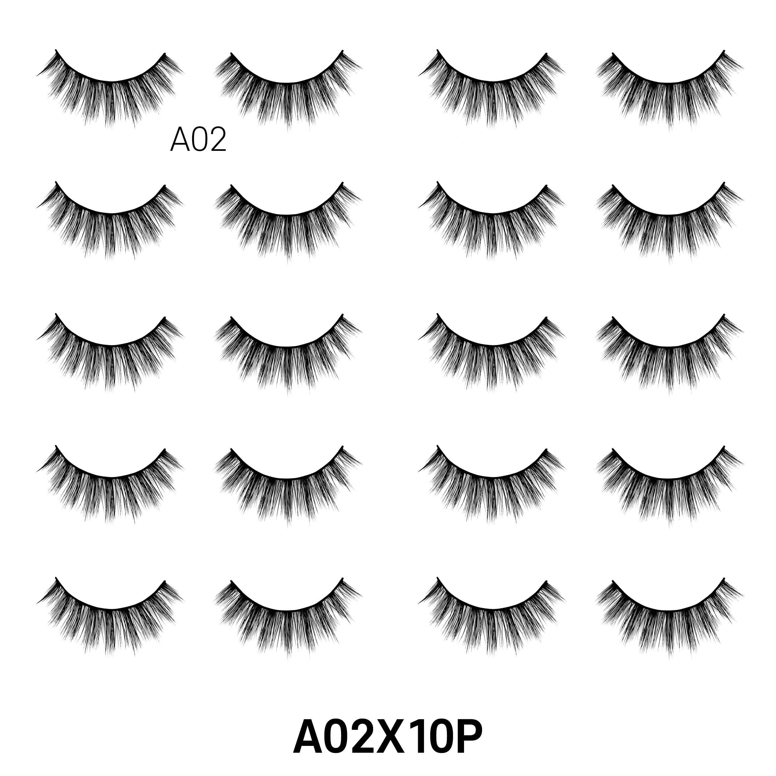 Laflare - Wholesale False/Fake Eyelashes - 3D FAUX MINK 10 PAIRS JUMBO PACK1